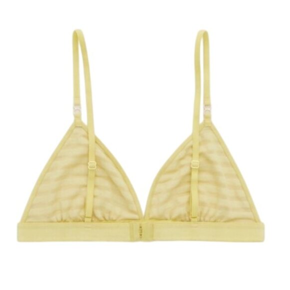 NEW Aerie Velvet Stripe Triangle Bralette/Bra Batalia Green Size L - Picture 5 of 10